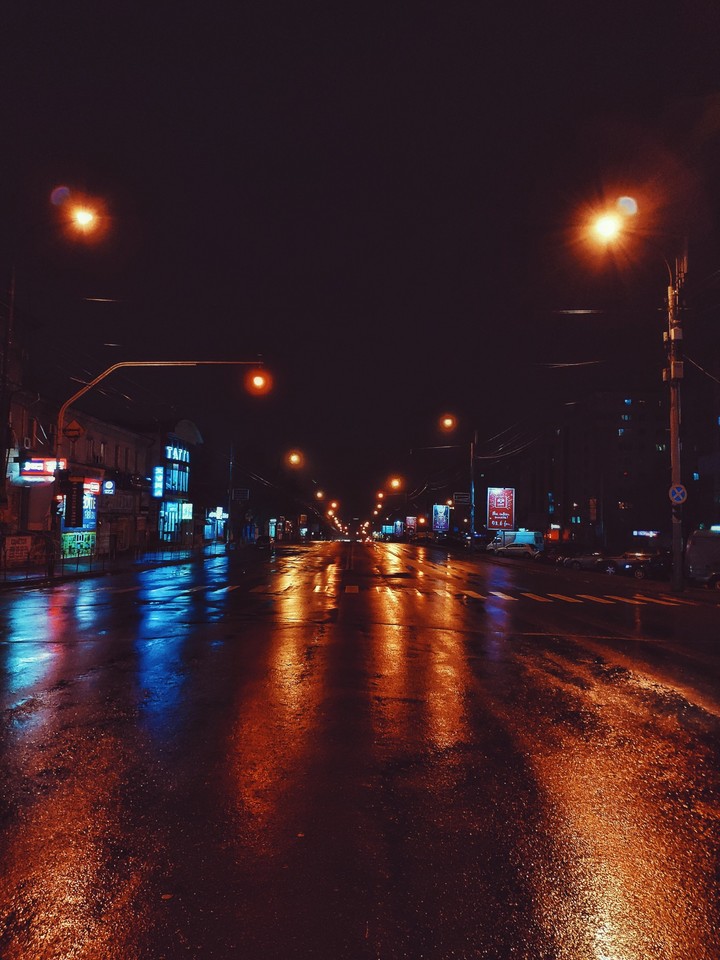 Night city streets