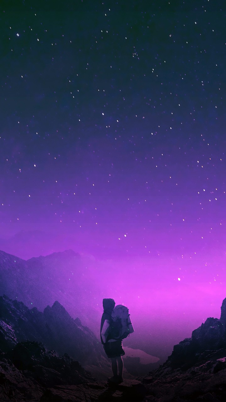 starry mountain - purple