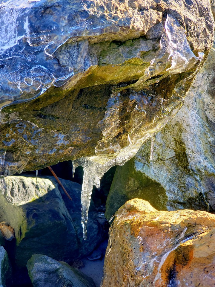 icy Boulder along the shore