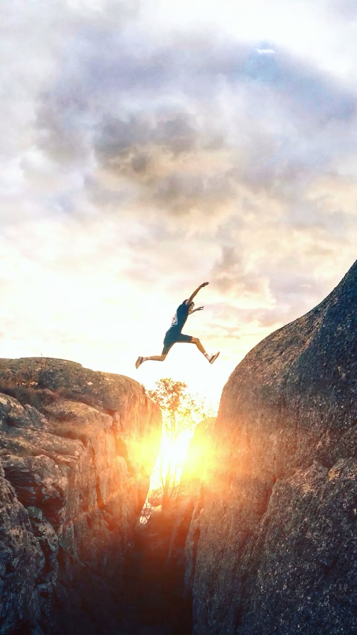 A man jump