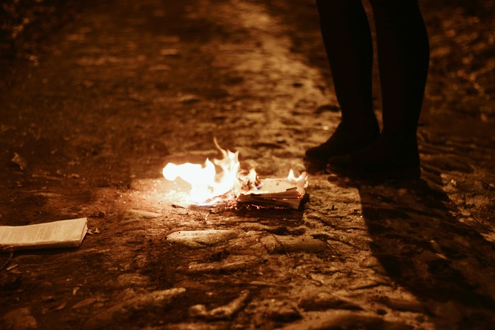burning book