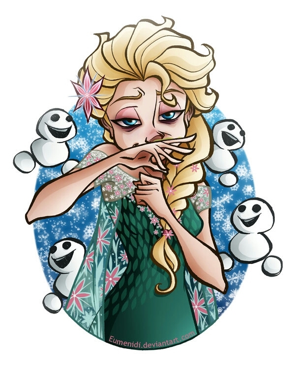 Queen Elsa with little snowmans