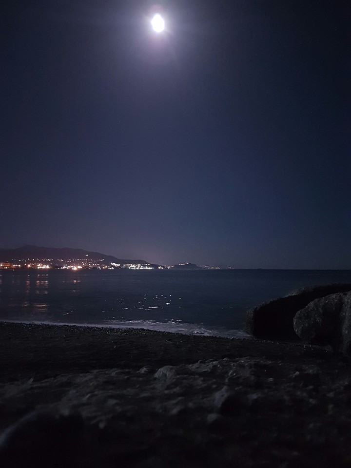 Beach with moonlight