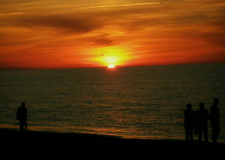 sunset on the sea