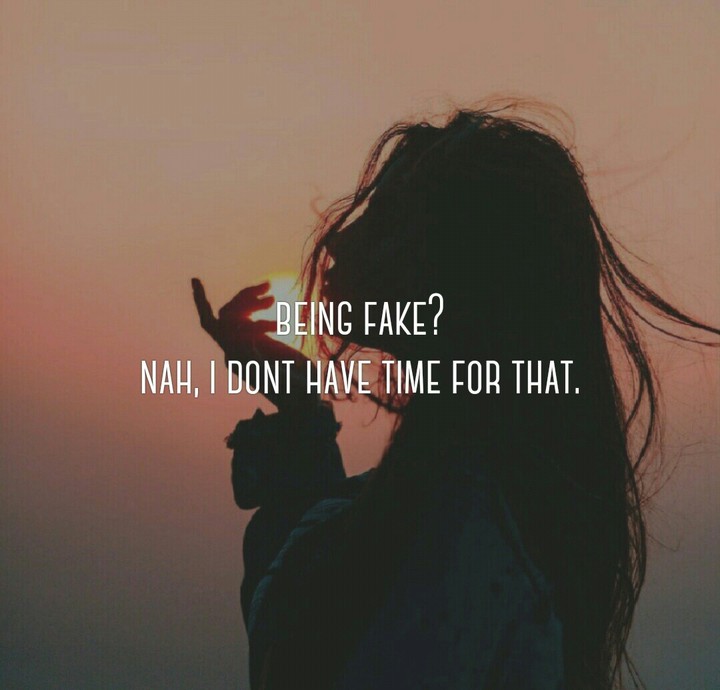 being fake?