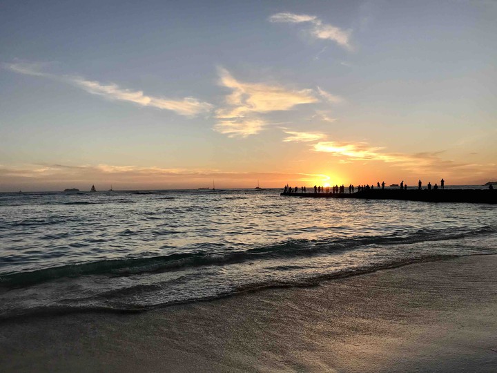 sunset at Waikiki beach