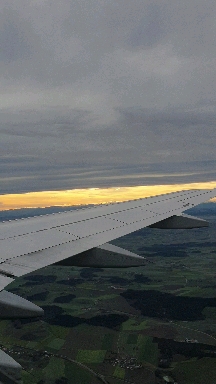 airplane with sunset