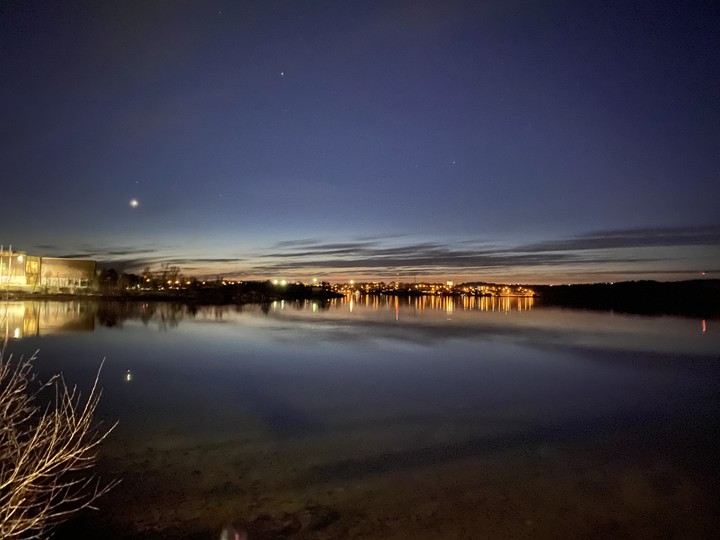 Beauty of Lake with Celestial Bodies Shining