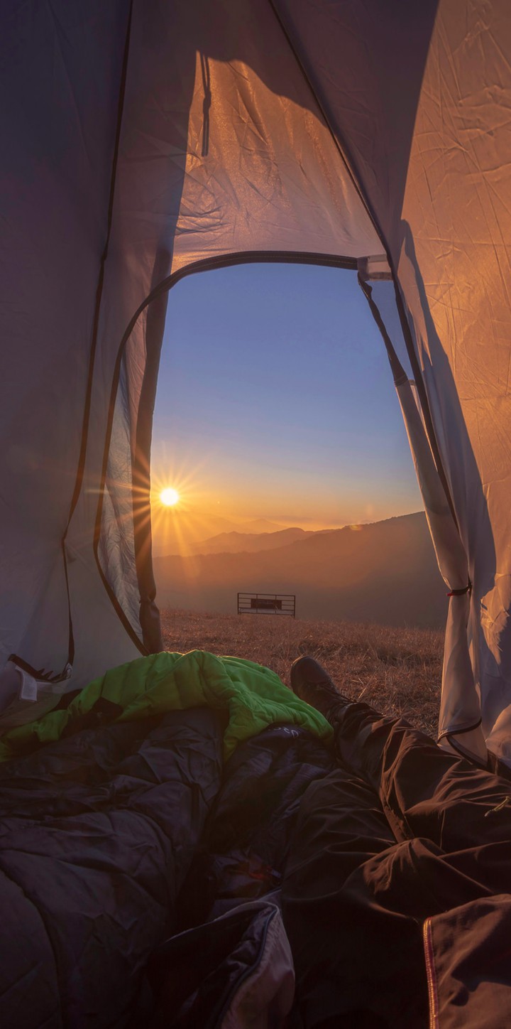 camping sunset