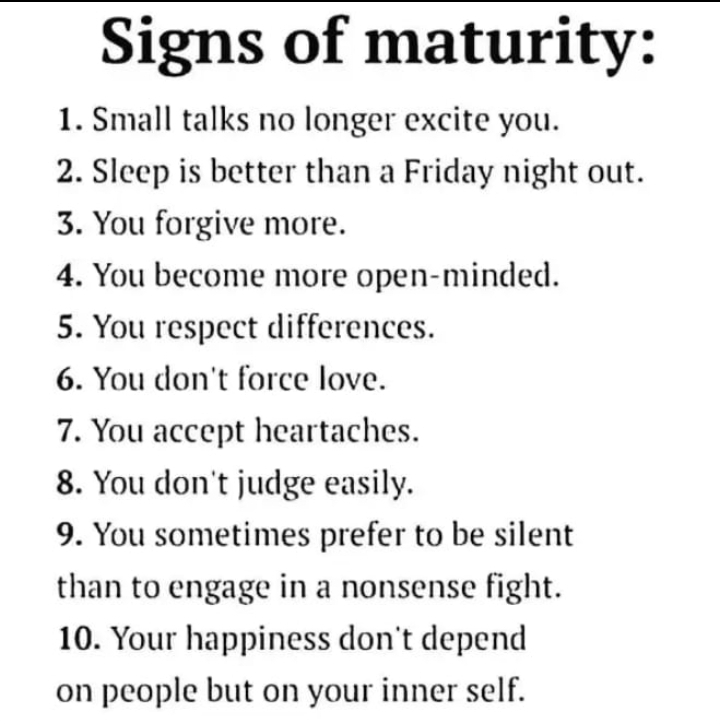 Quotes- Sings of maturity ☆☆☆