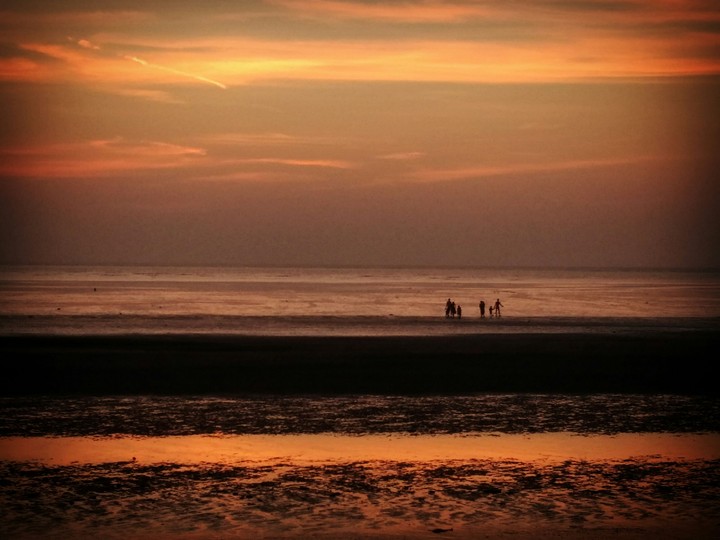 family at beach