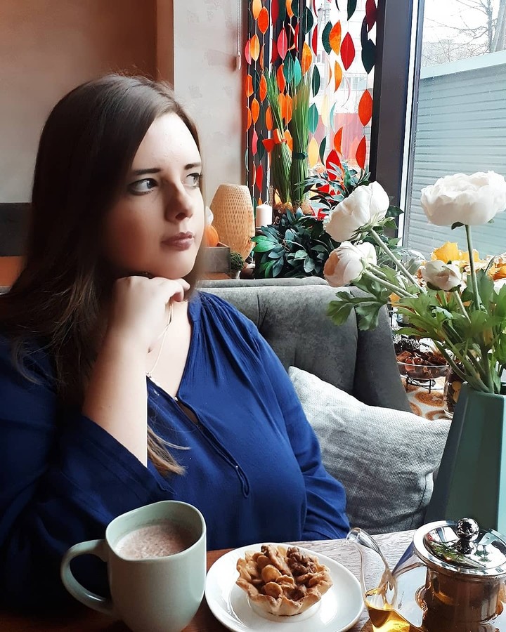 Magical breakfast in grey and cold day
