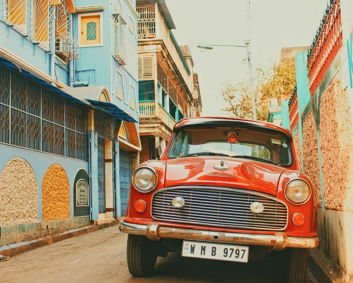 Red taxi