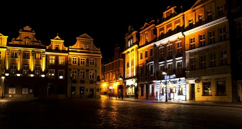 Poznań at night