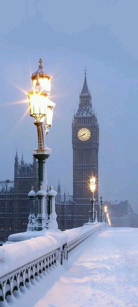 london in snow