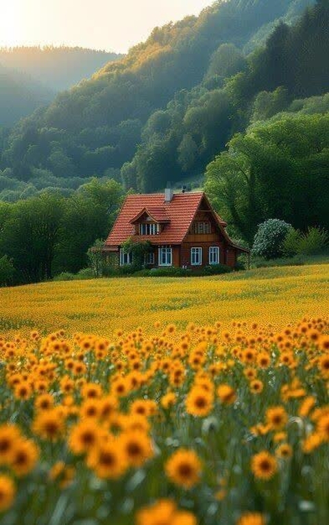 cottage, Field桌布