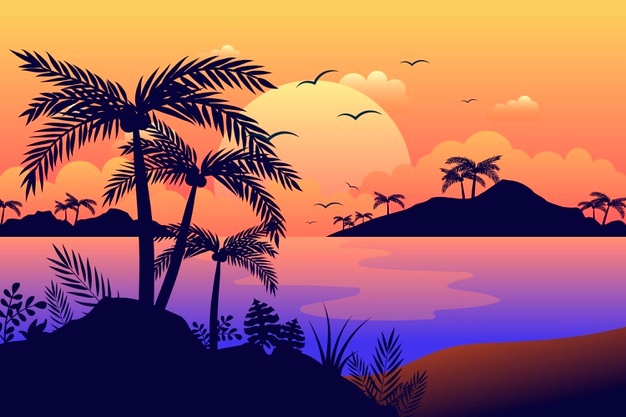 Sunset on a beach