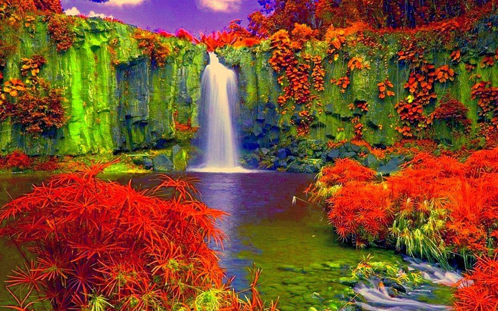 Autumn waterfall