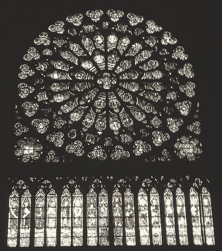 Window of Notre Dame in Black and White