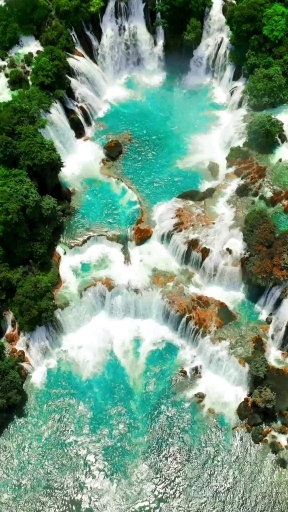 waterfall from drone footage