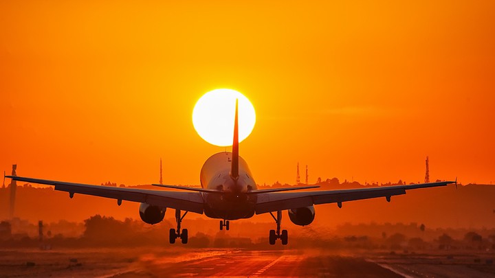 Aircraft. Sunset