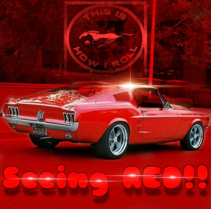 vintage red mustang hatchback!