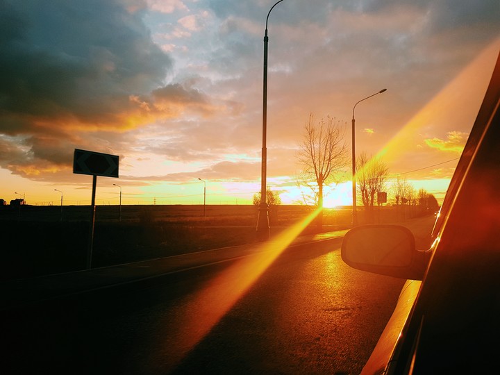 on the road
