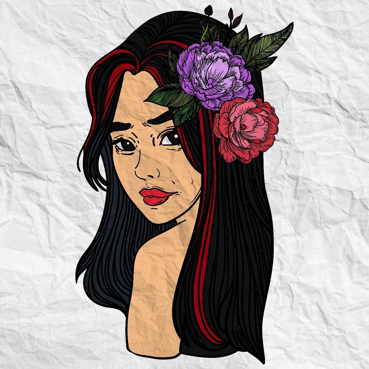 Girl colouring