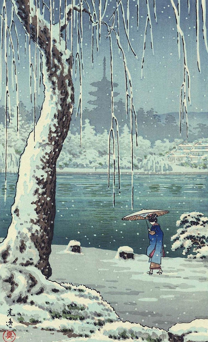 ukiyoe - winter scene