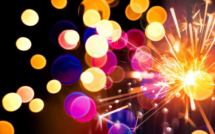 Light with fireworks