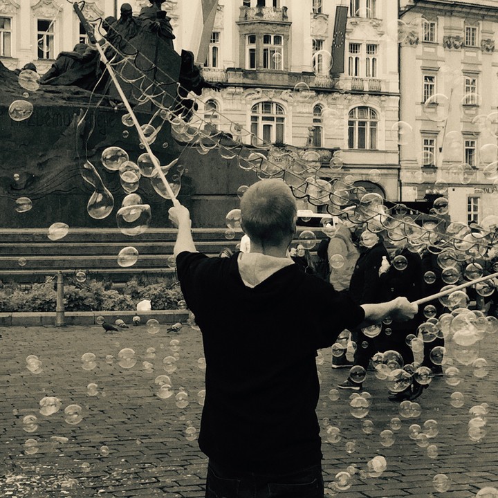 Street artist in Prague