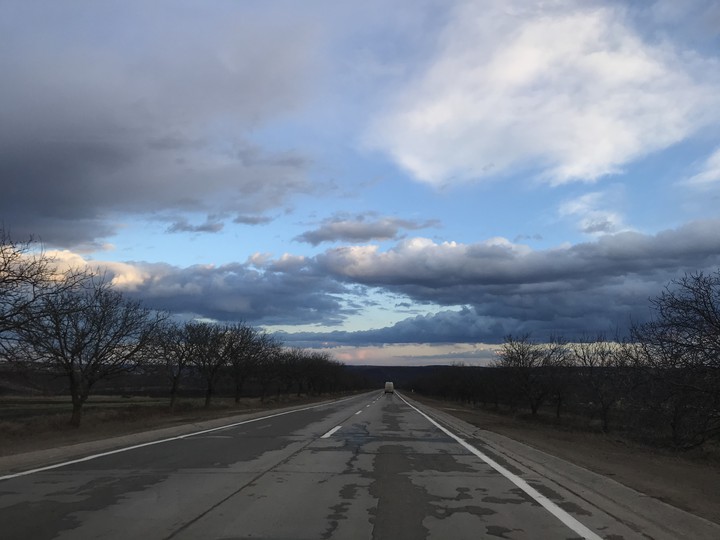on the road