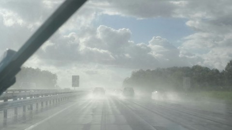 Rain and blue sky