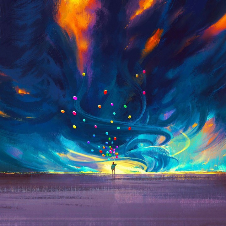 Man and Ballons