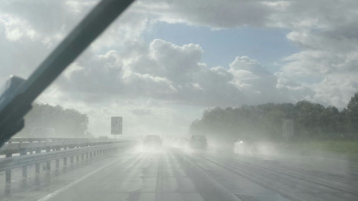 Rain and blue sky