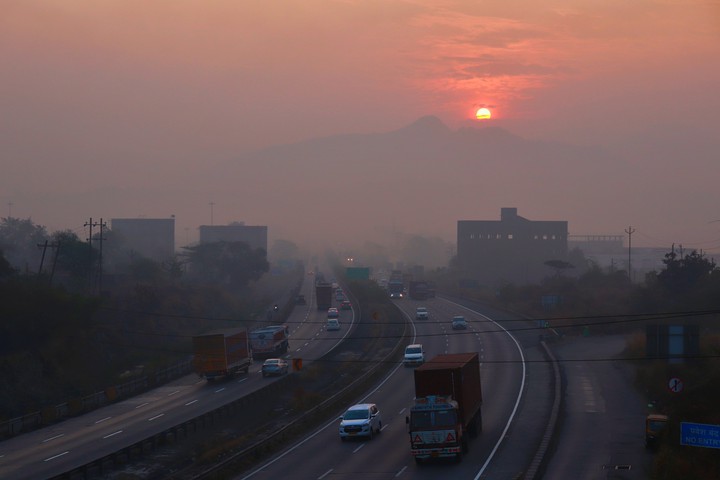 Highway and beautiful sunrise