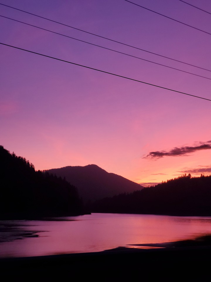 sunset over lake
