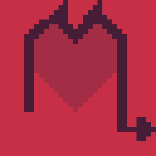 Pixelated Scorpio Symbol With a Heart