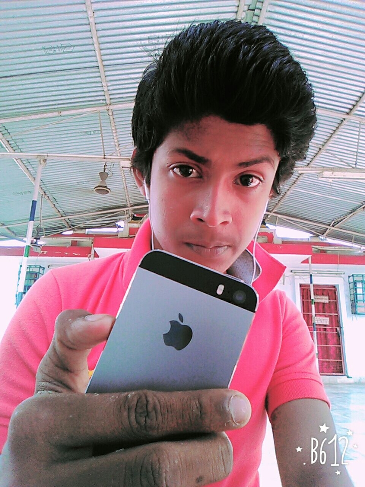 A boy with iphone
