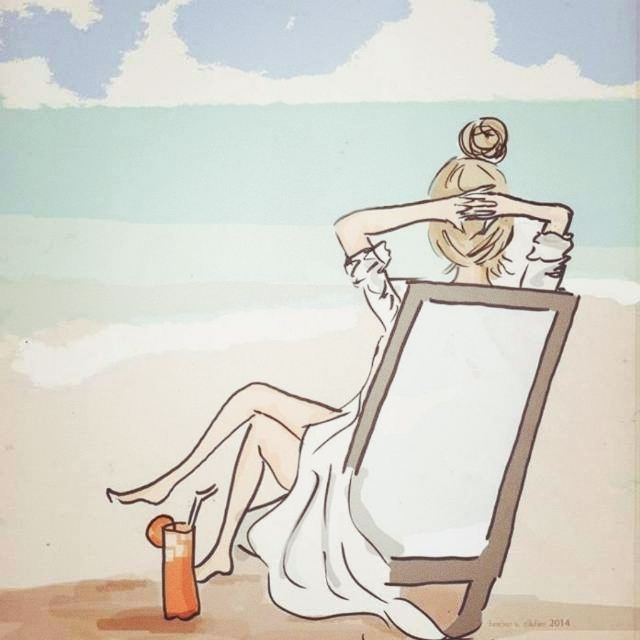 chilling in beach