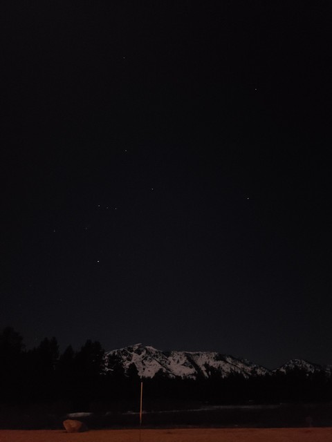 Night sky with stars in mountains