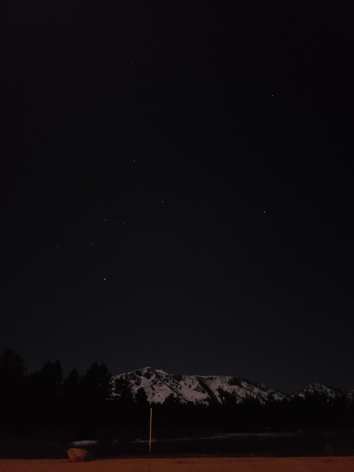 Night sky with stars in mountains