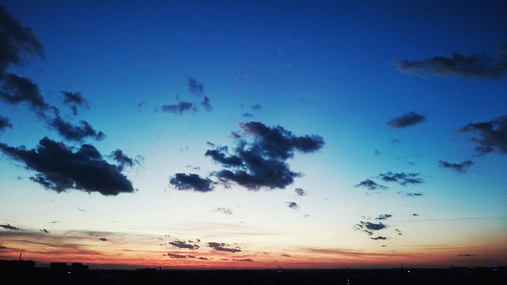 The sunset. Evening sky.