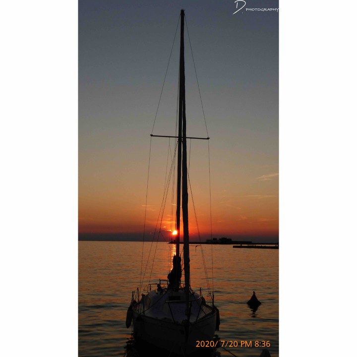 Boat at sunset