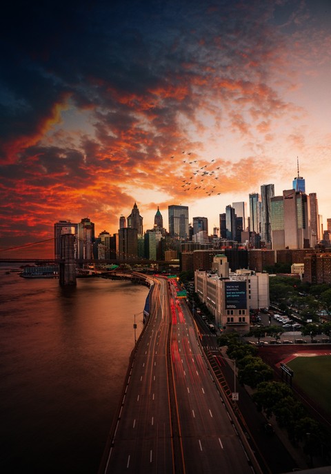 Fiery Cityscape