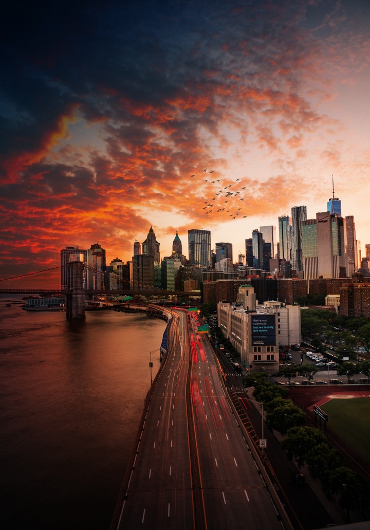 Fiery Cityscape