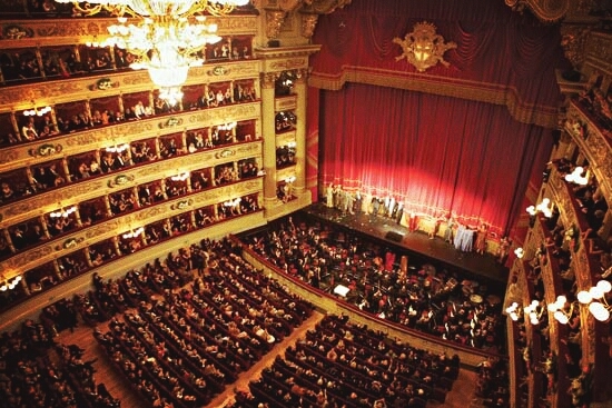 Teatro alla scala di Milano, Italia.