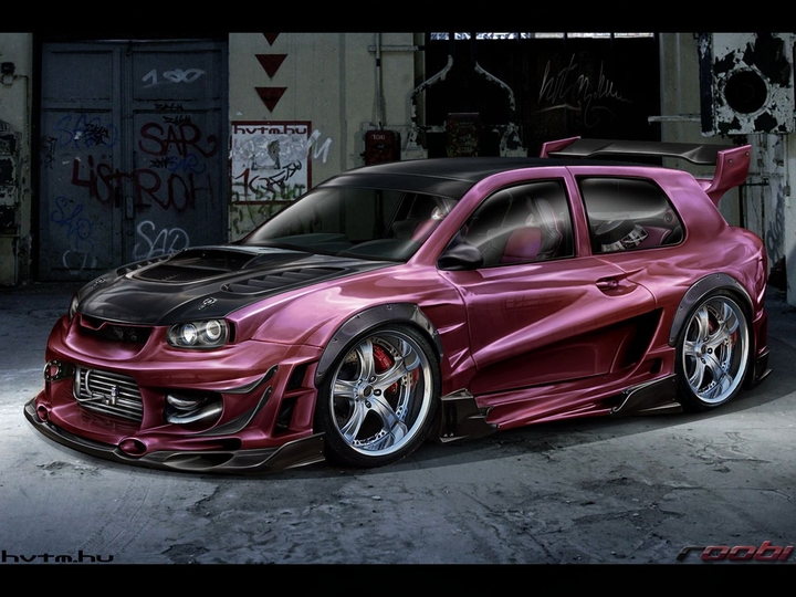 pink car