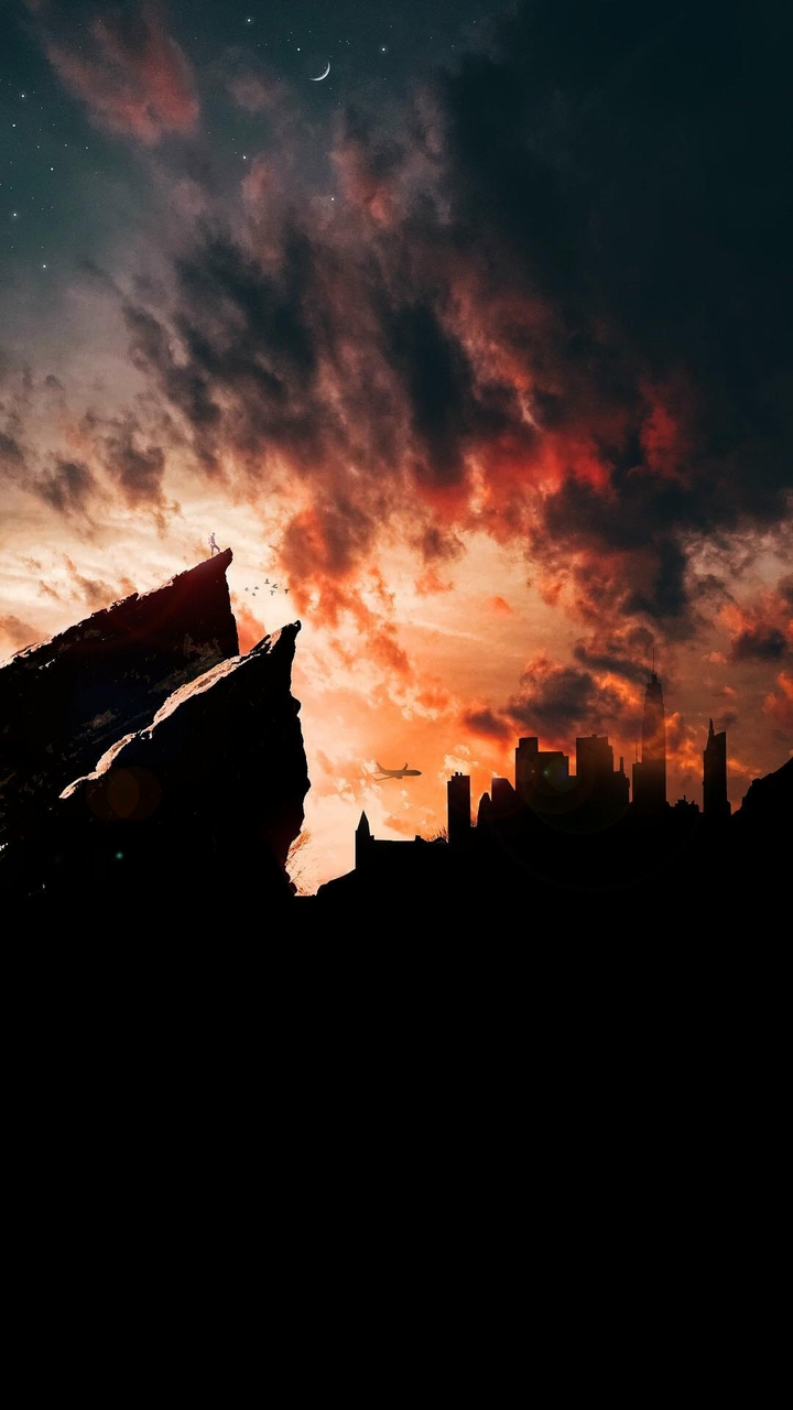 Sunset in darkness