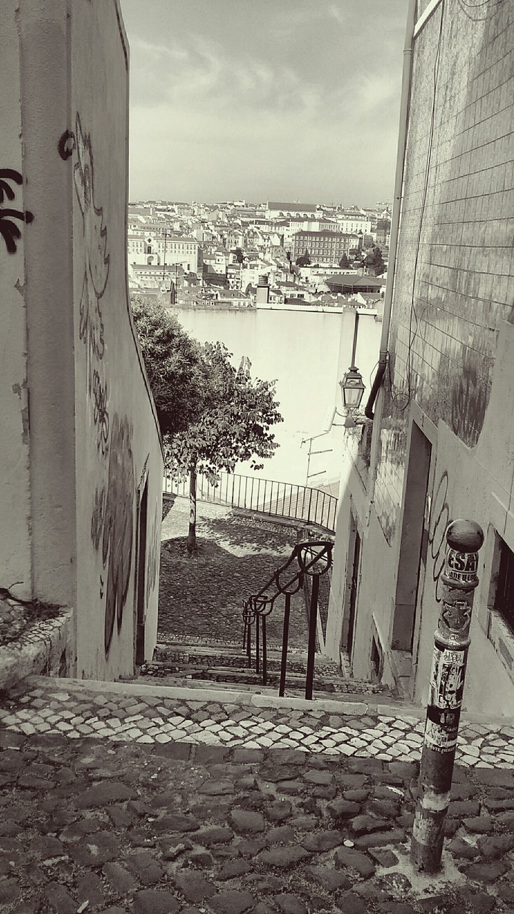 Climbing the narrow streets